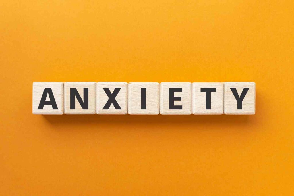 Letters Anxiety in wooden peices