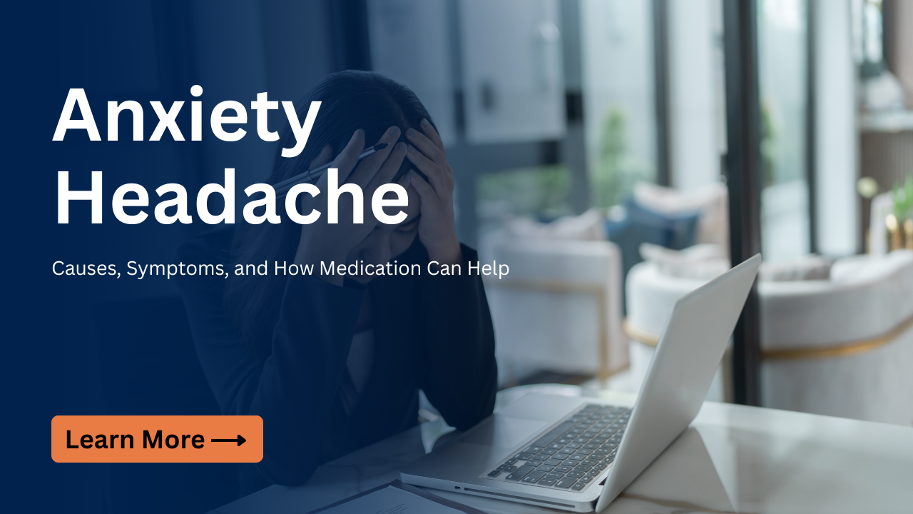 Anxiety headache causing discomfort and tension